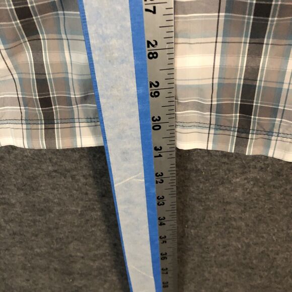 North Face Shirt Mens XL Gray Blue Plaid Pine Knot Woven Short Sleeve - Picture 8 of 9